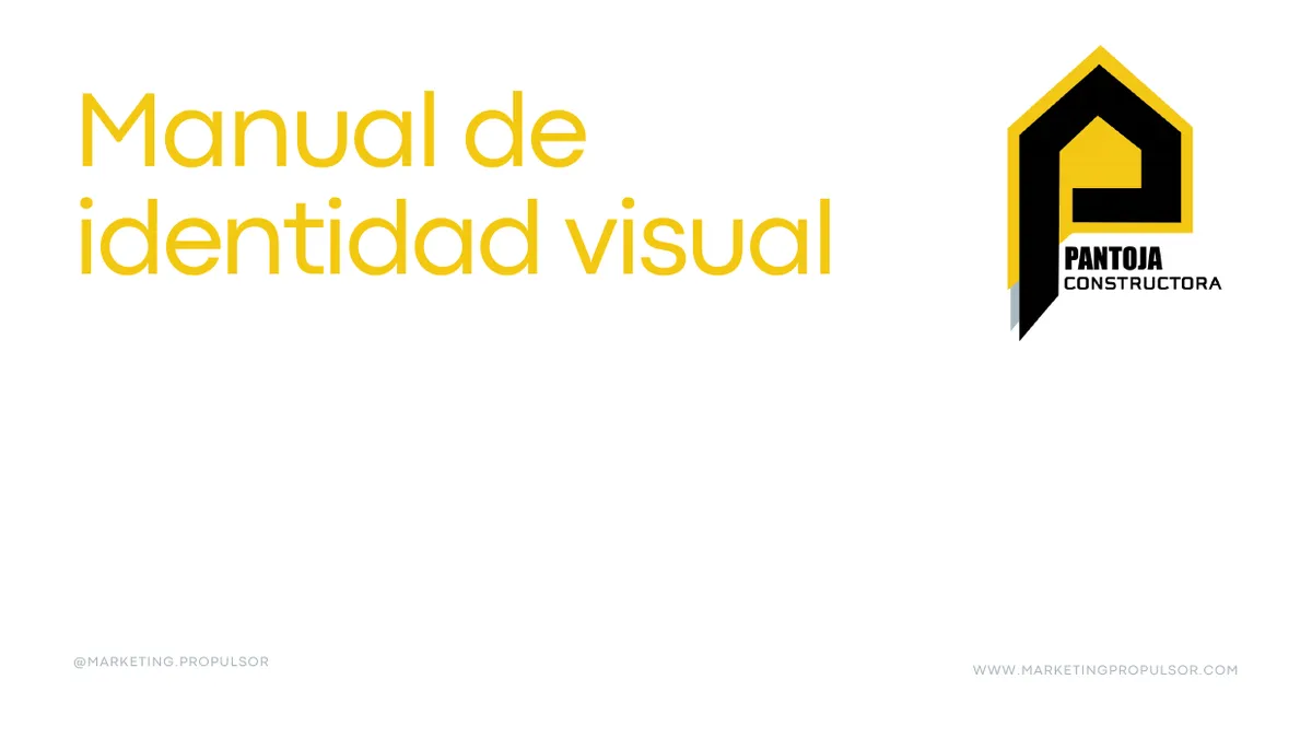 Portada del manual de identidad visual de Pantoja Vidrios y Aluminios