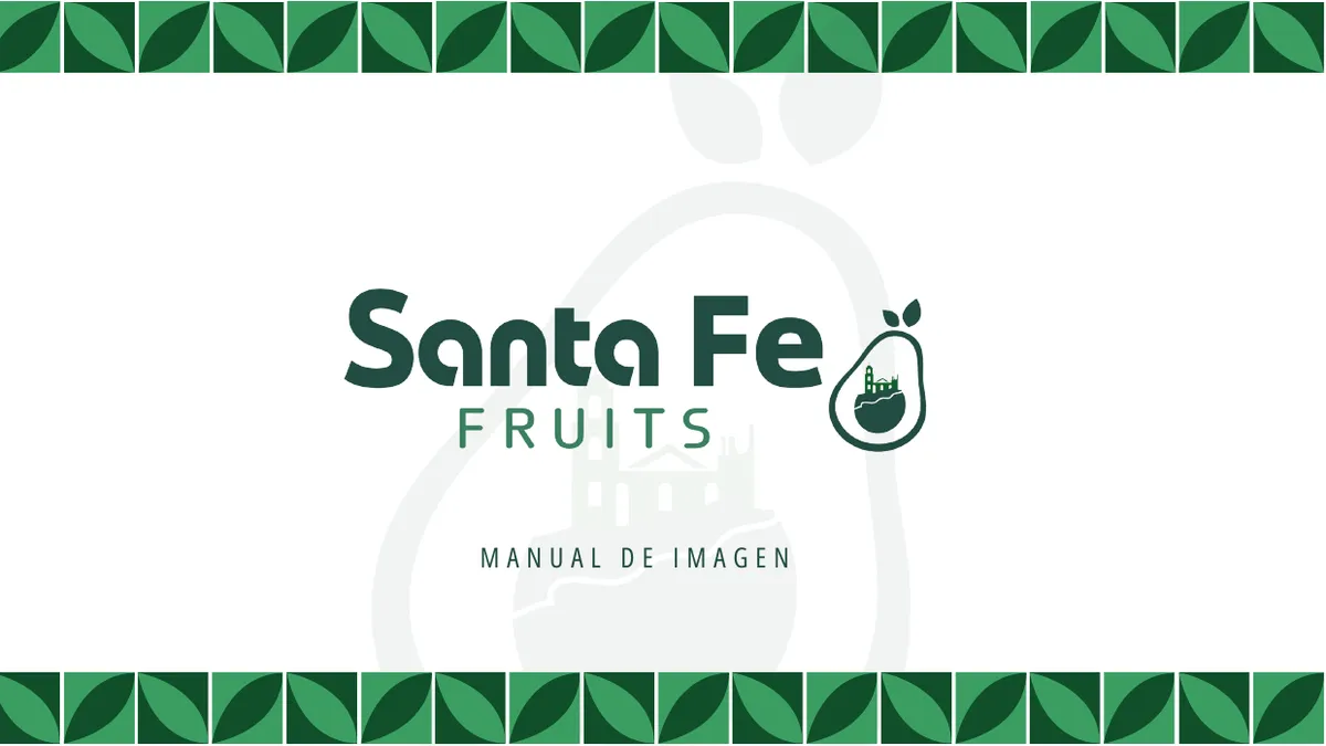 Portada del manual de identidad visual de Santa Fe Fruits